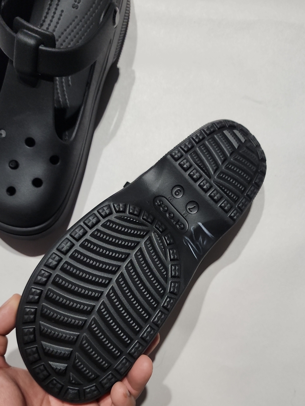 Crocs Classic Black Mary Jane Clog Size Womens 9 / Men 7 - Picture 3 of 4
